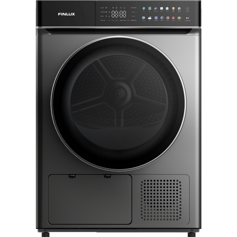 Στεγνωτήριο ρούχων Finlux TDF10HIGH14END, 8 kg, με Αντλία Θερμότητας, Inox